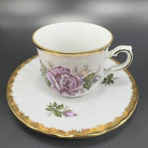 Kronester Bavaria Fine China Porcelain Teacup And Saucer Set Gold Edges Germany - Picture 15 of 15